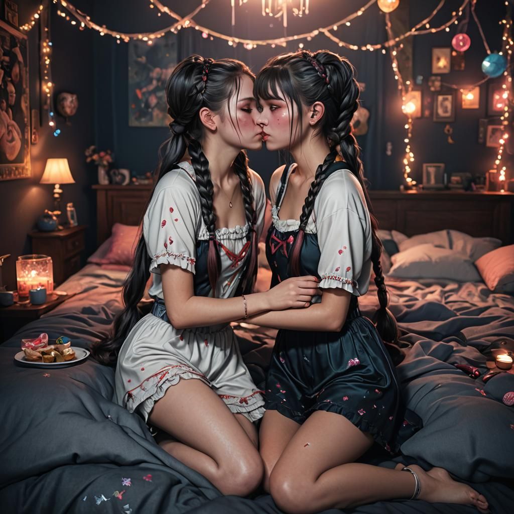 Fantastical Slumber Party Scene in Deep Colors