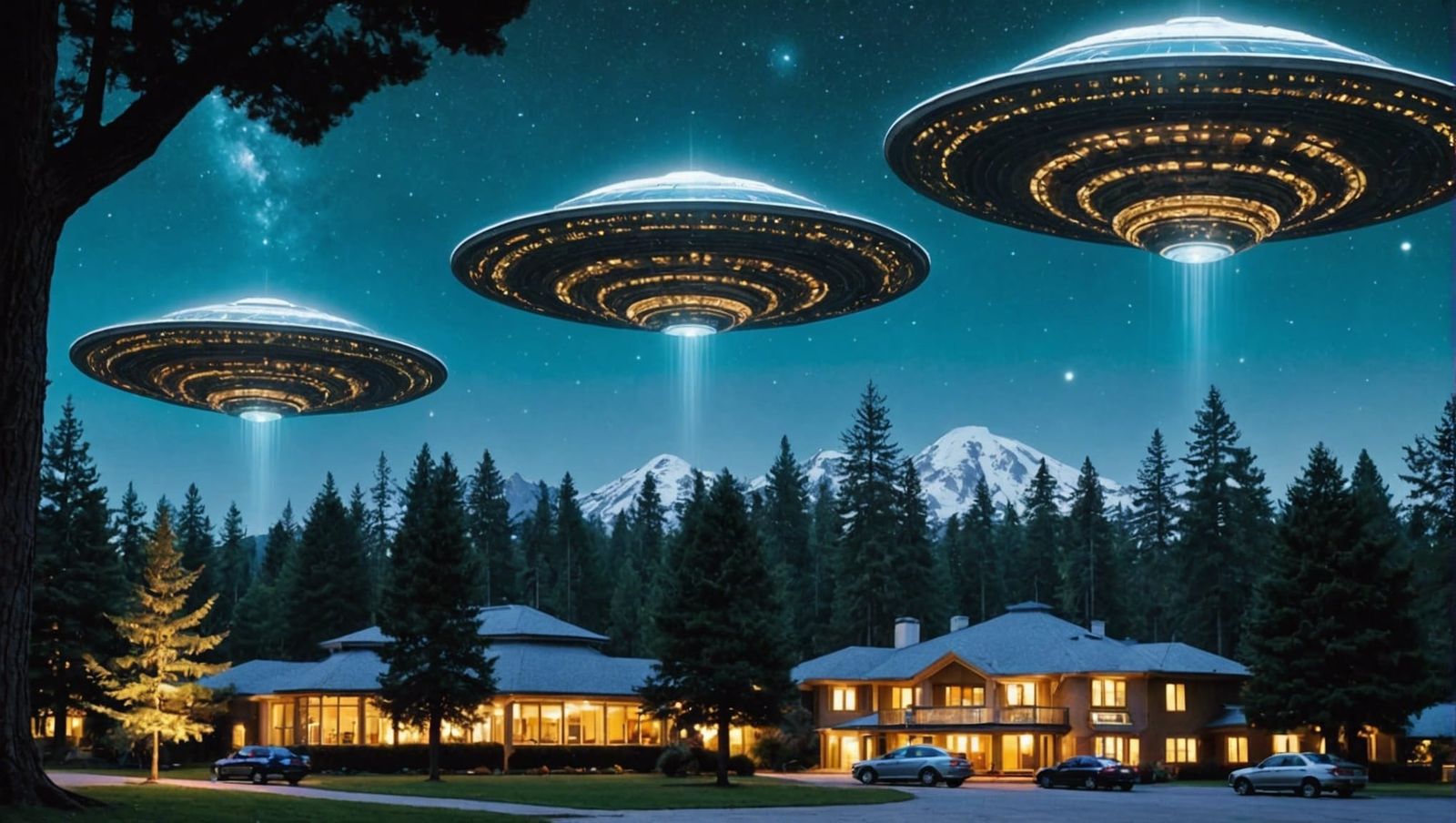 Peaceful Galactic Federation Sightings over Earthly Landscap...