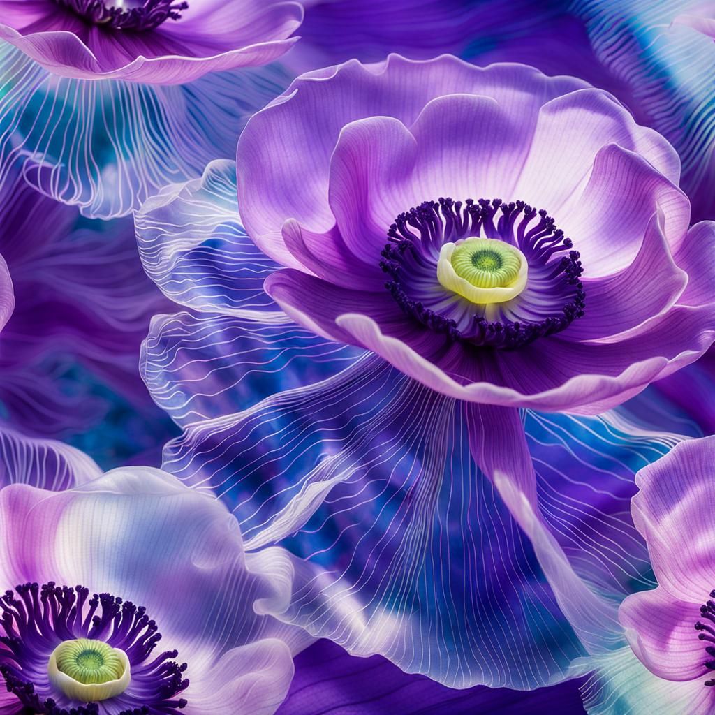 Iridescent Purple Silk Landscape in Opalescent Light