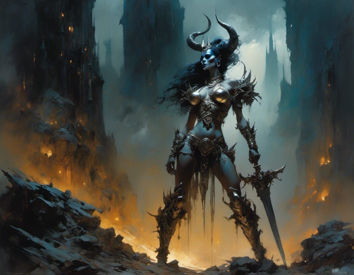 A beautiful female muscled Draugr. <lora:D-D-D-D:0.2977> It ...