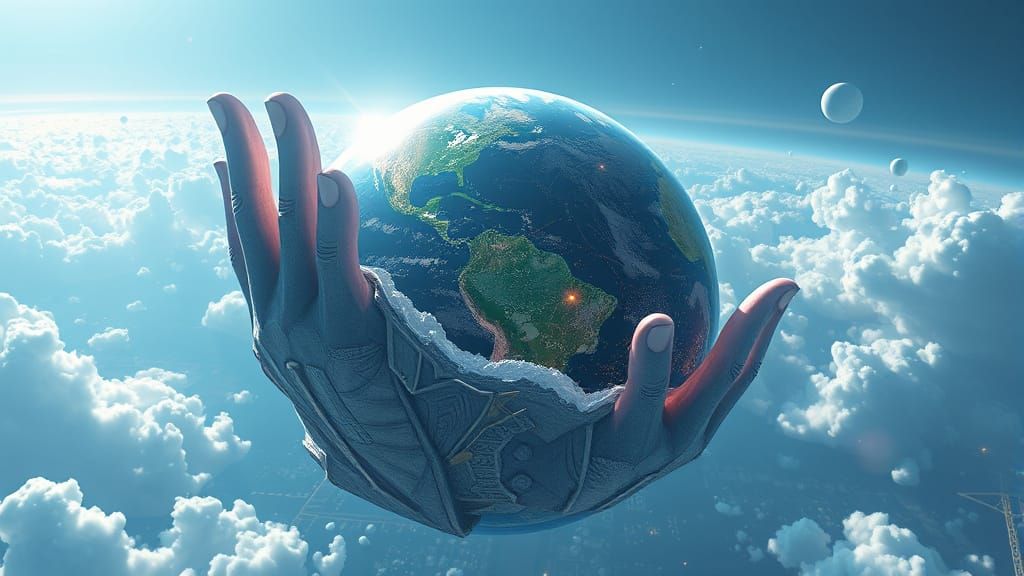 Peaceful Earth: Anime-Inspired 3D Art