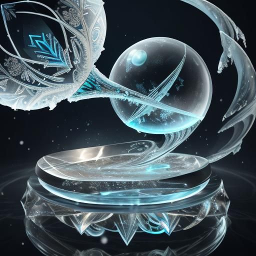 Time Traveler in Futuristic Frosty Realm