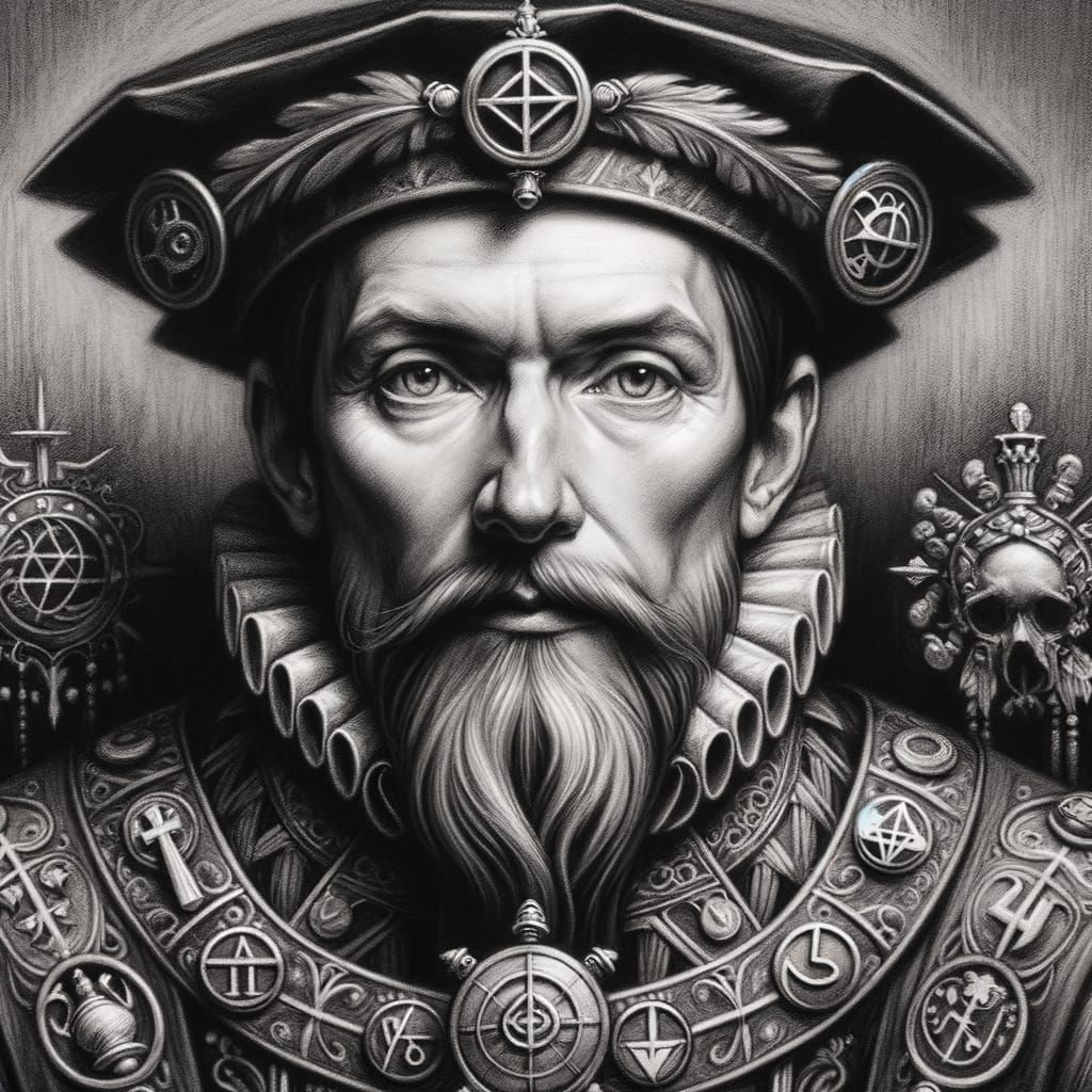 Historical Figure Portrait in Late 16th Century Attire with...