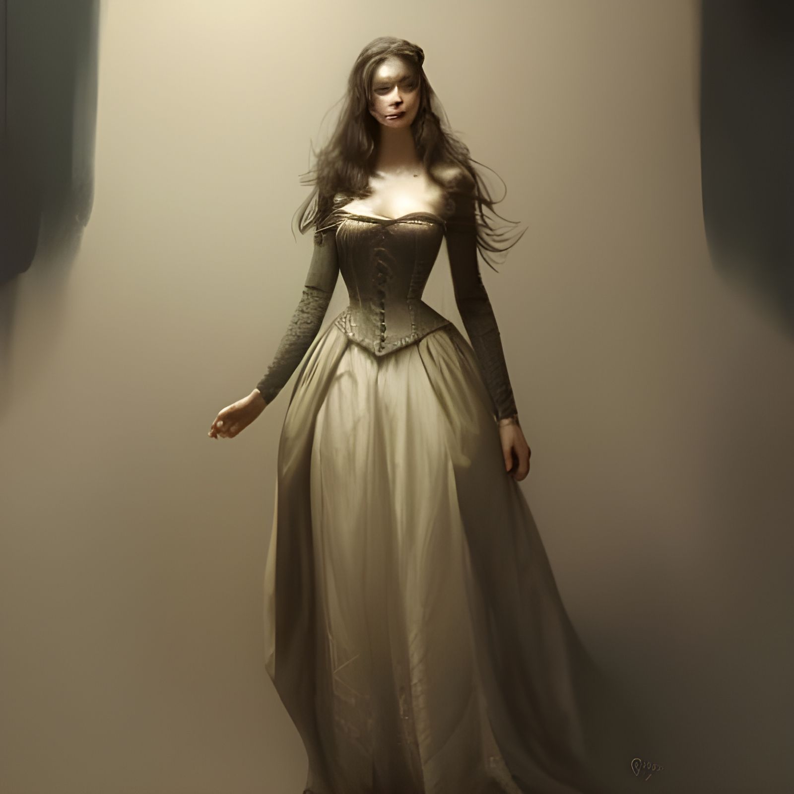 Glamorous 18th Century Woman Dances in Elegant Gown with Int...