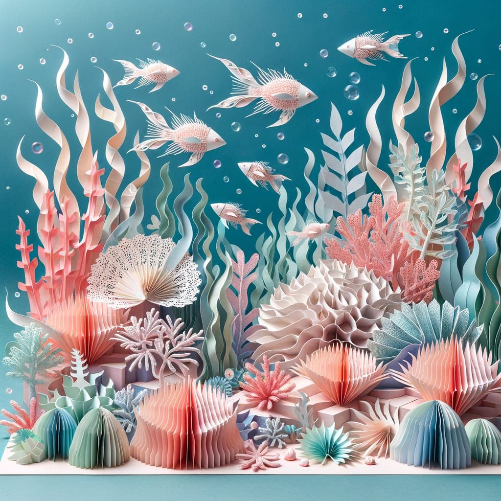 Paper Coral Reef: A 3D Underwater Scene