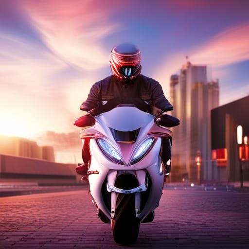 Suzuki Hayabusa in Neon City: High Contrast Photo