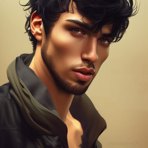 Handsome Hispanic Male in High Fashion Attire