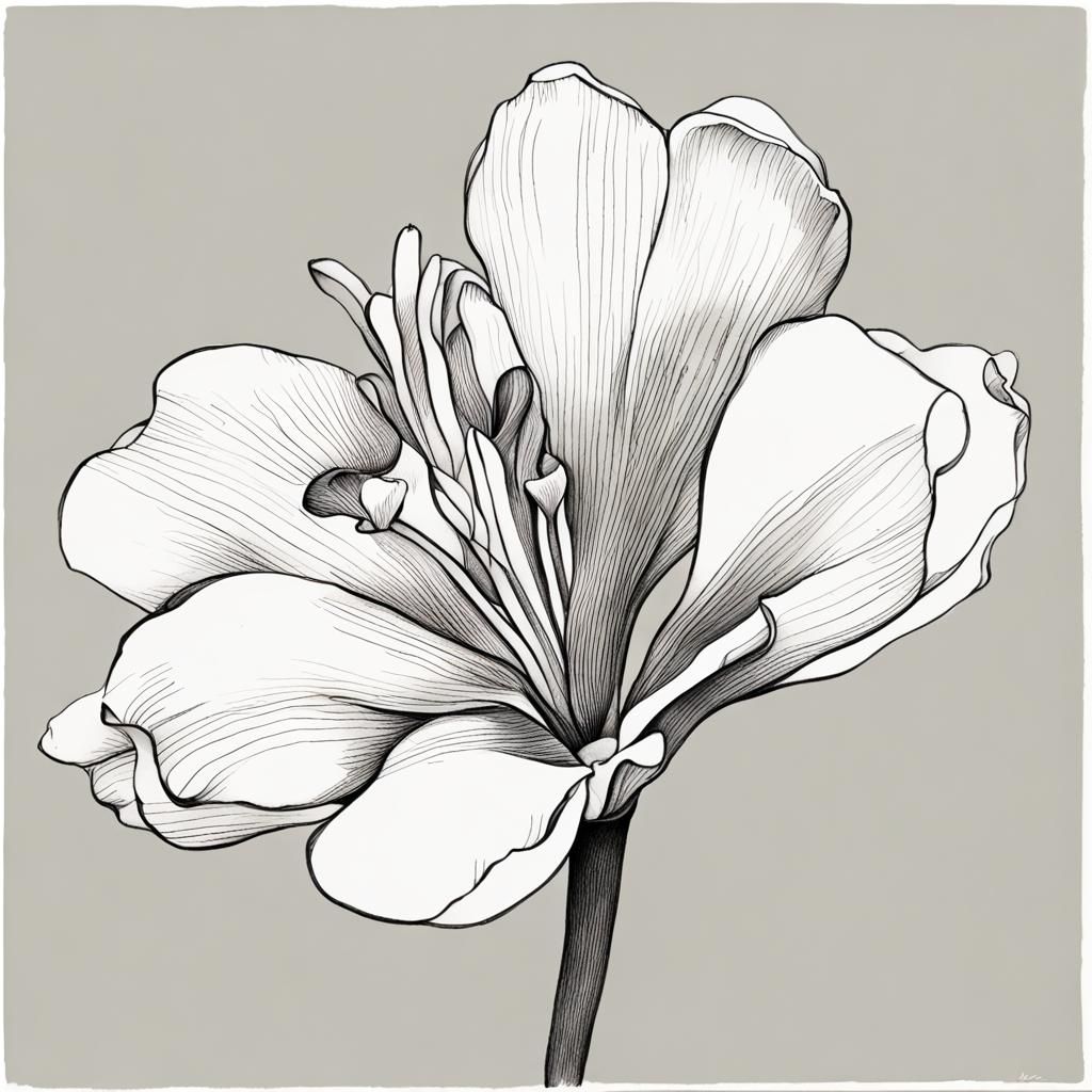 Vibrant Inks Capture a Delicate Freesia