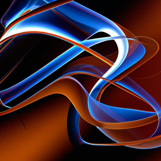 Abstract Swirls in Blue and Orange: 3D Digital Art