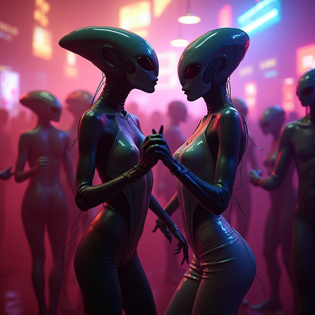 Dystopian Rave in a Cyberpunk Nightclub