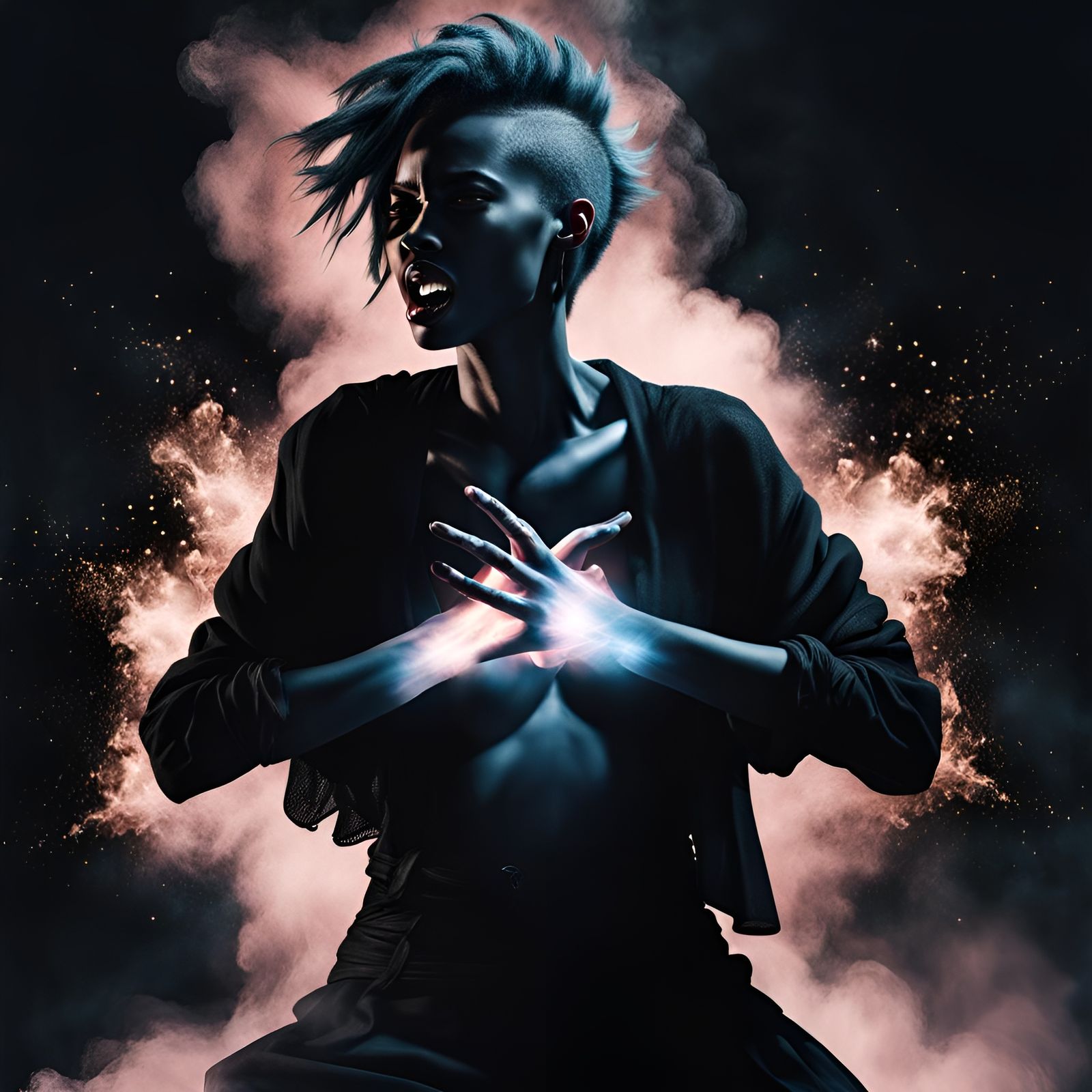 Androgynous Avatar Unleashes Inner Demons in Nocturnal Photo...