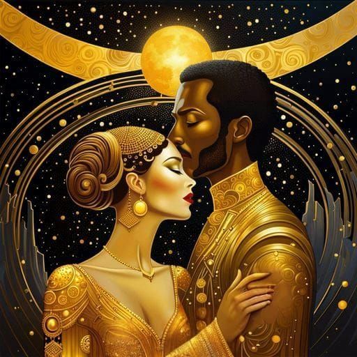 Stunning Golden Couple Under Full Moon
