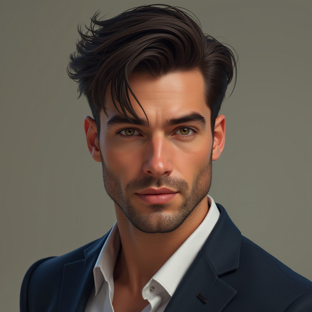 Dashing Gentleman in Elegant Attire with Confident Expressio...