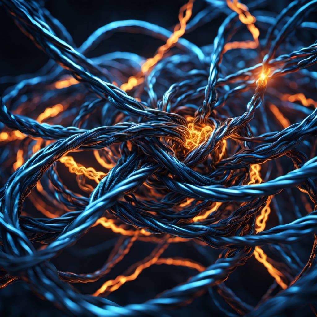 Surreal Twisted Wire World in Abstract Expressionism