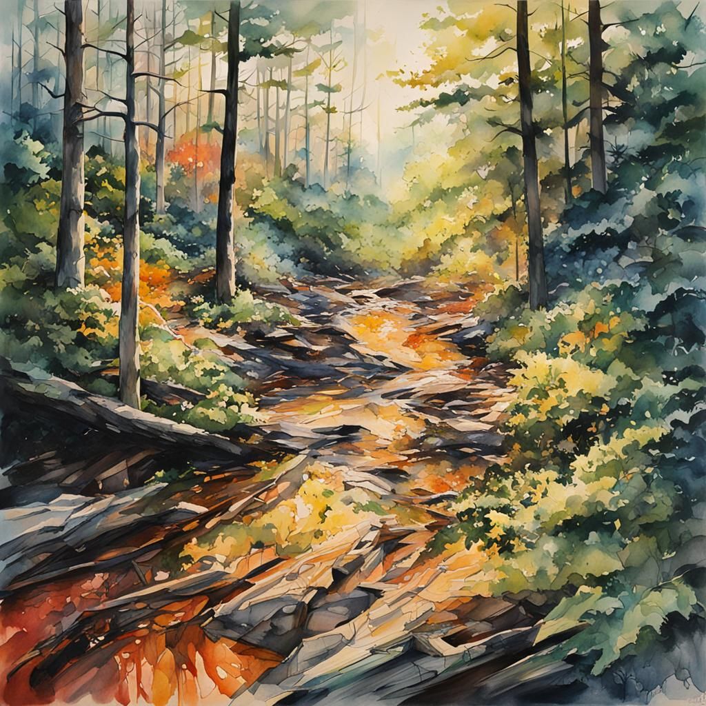 Hyperrealistic Portrait in Intricate Aquarelle, Maine's Fore...