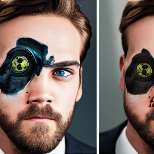 PewDiePie as Two-Face: Professional Photography Portrait