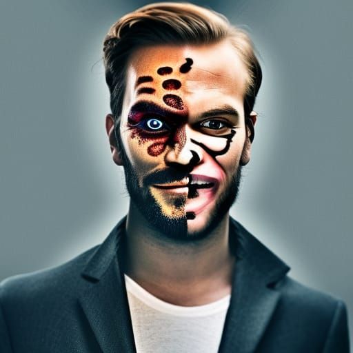 PewDiePie as Two-Face: Professional Photography
