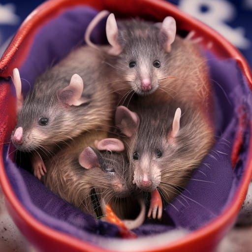 Hyperrealistic Portrait of a Politician Surrounded by Rodent...