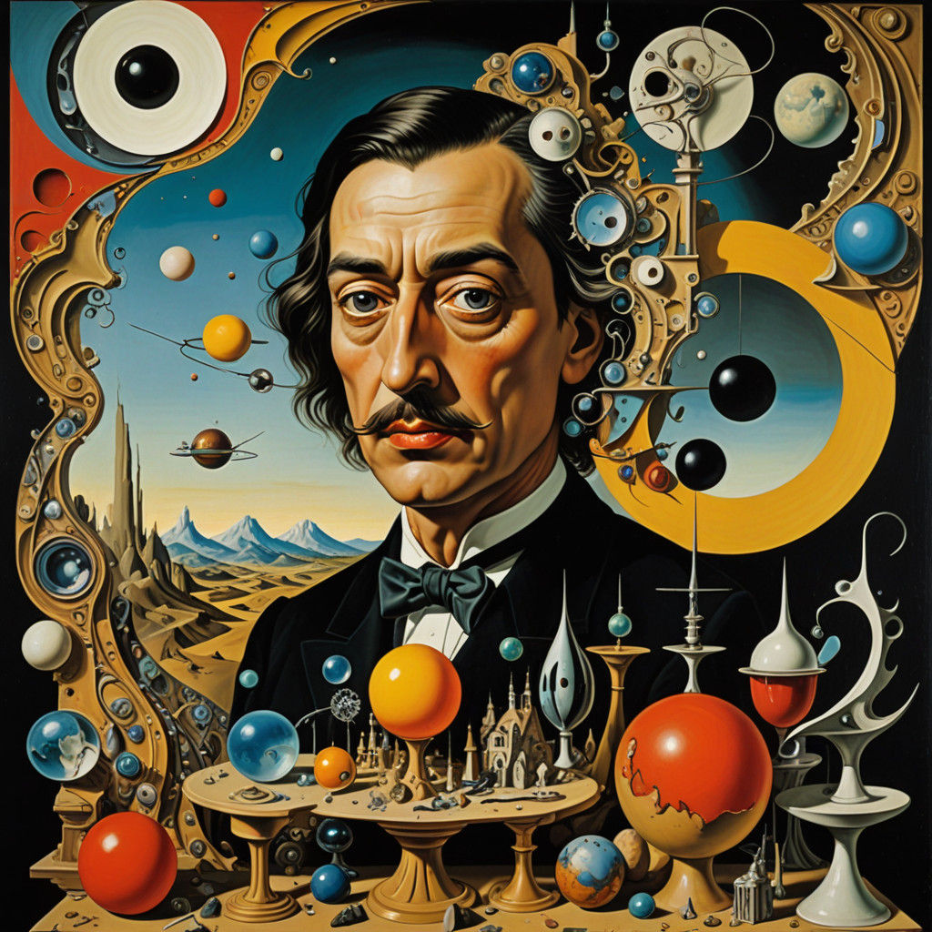 Surreal Masterpiece: Fragmented Dreamscapes in Vibrant, Bold...