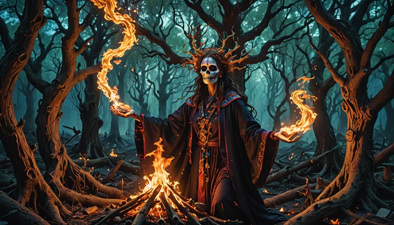 Mystical Ritual Unfolds in Twisted Forest