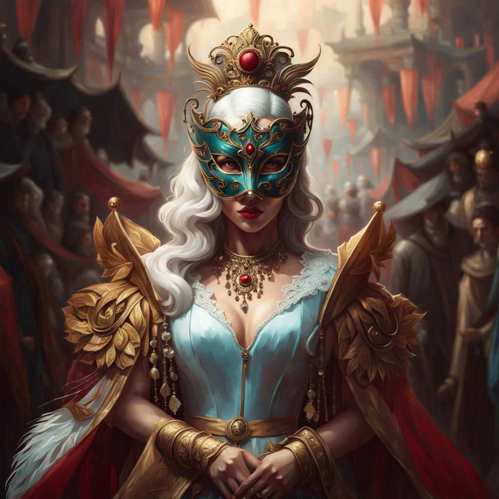 Ethereal Masquerade Portrait in Hyperrealistic Style