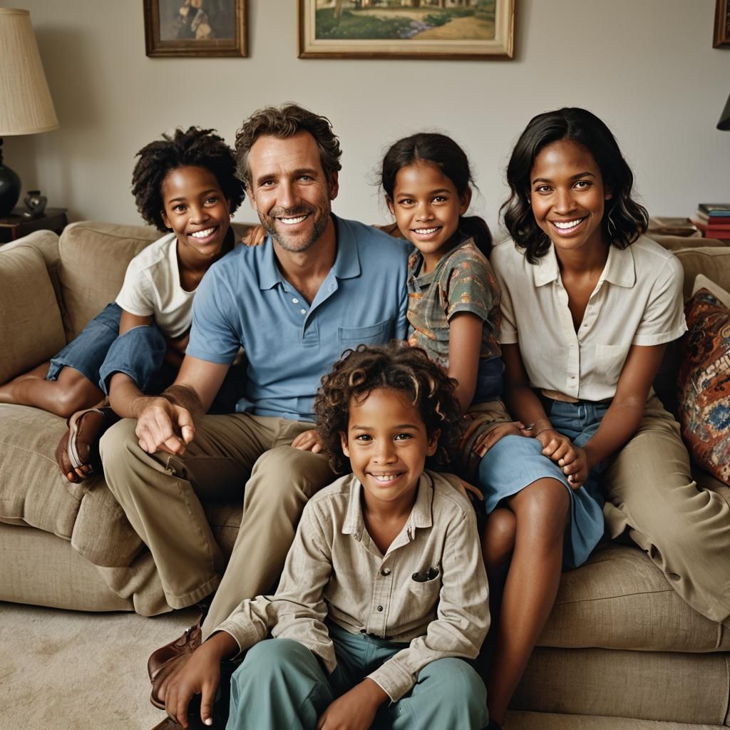Happy Family of Five - Professional Portrait
