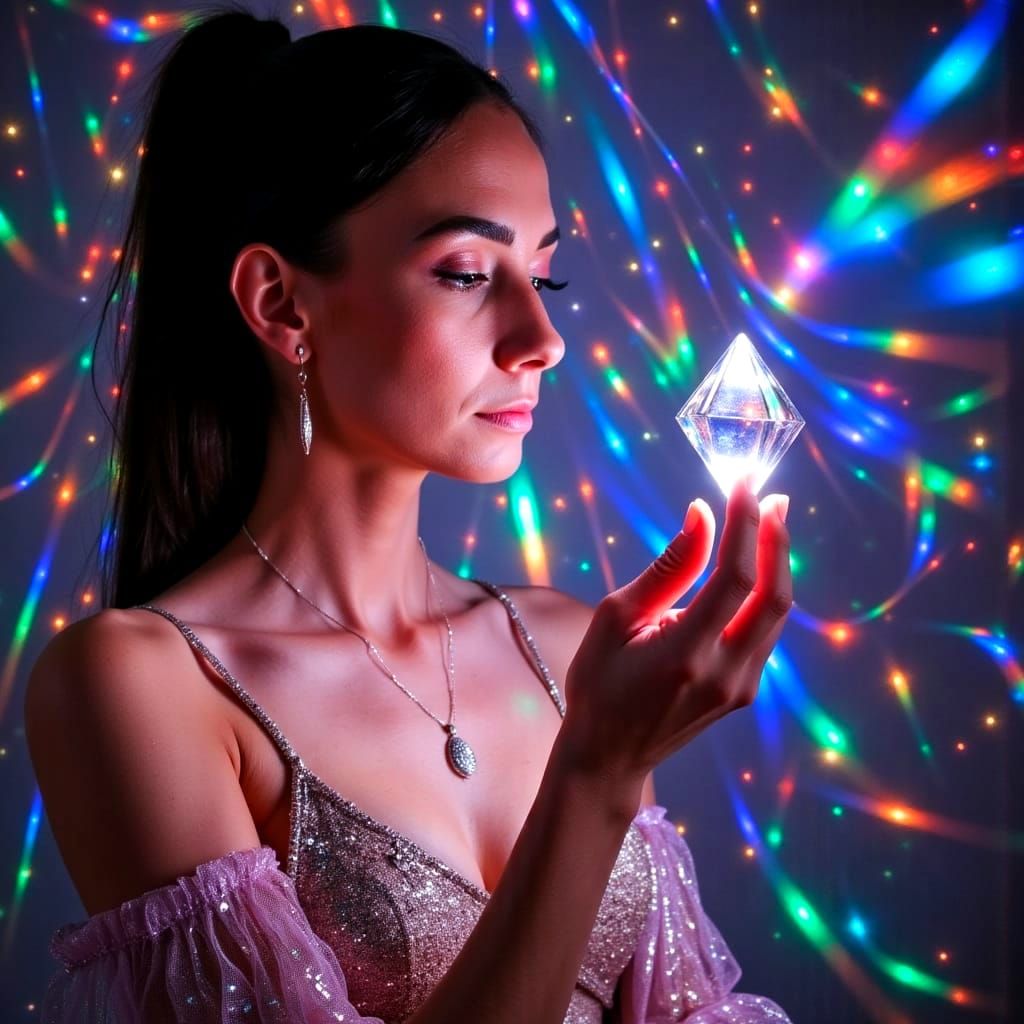 Holographic Art: Refracted Light and Rainbow Patterns