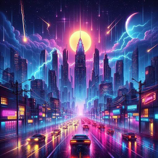 Dreamlike Cityscapes in Neon Colors
