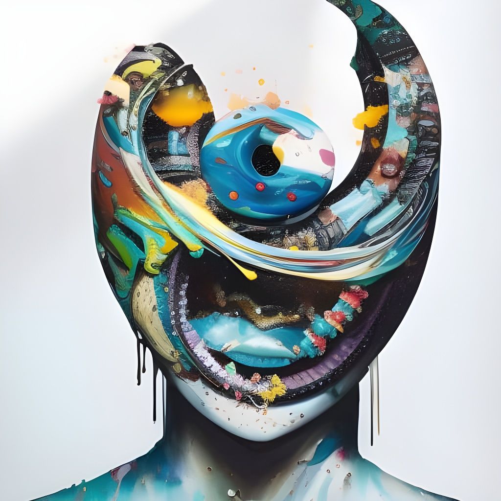 Hyperdetailed Donuts with Oil Splash and Marbling