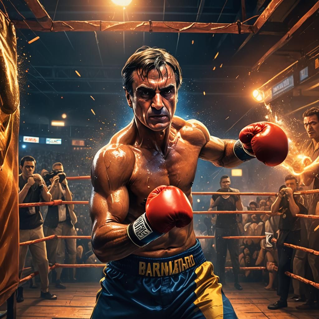 Vibrant Boxing Scene in Fantasy Concept Art