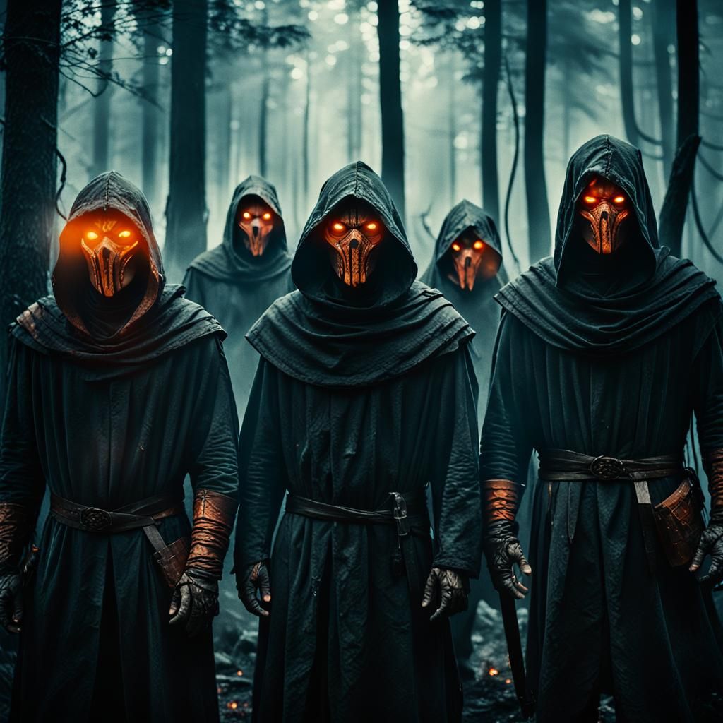 Mysterious Forest Assassins in Cinematic Medieval Style