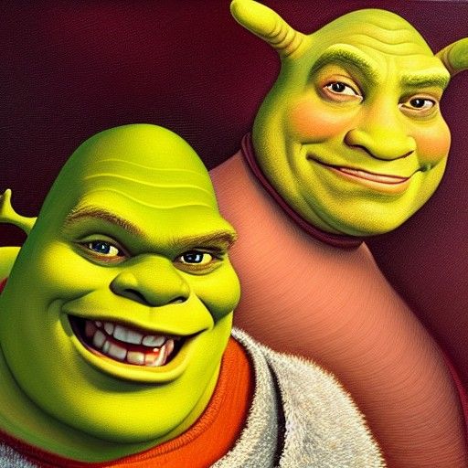 Shrek Oil Painting in Whimsical Fantasy Style
