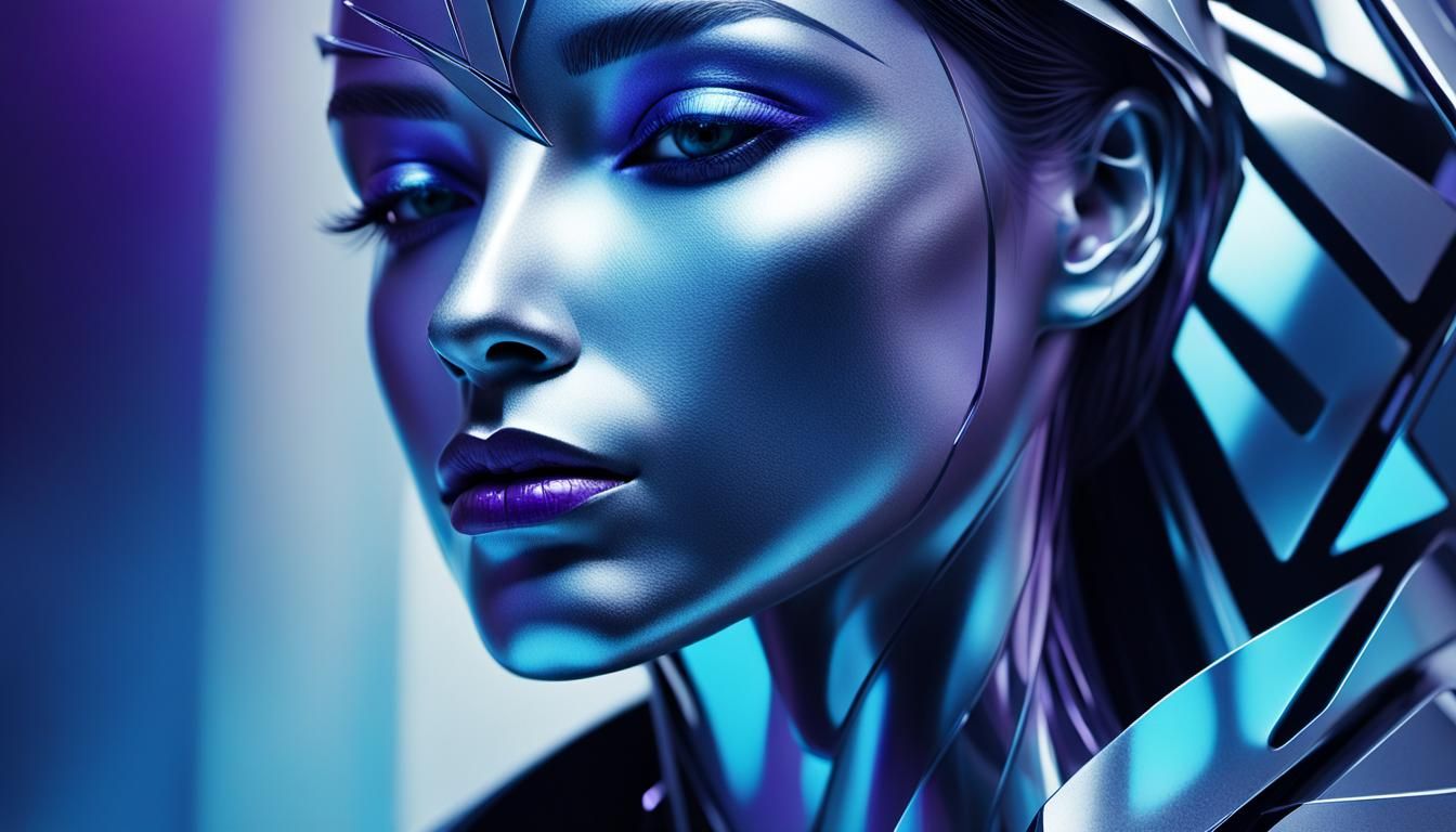 Sleek Futuristic Portrait Embodies Avant-Garde Elegance