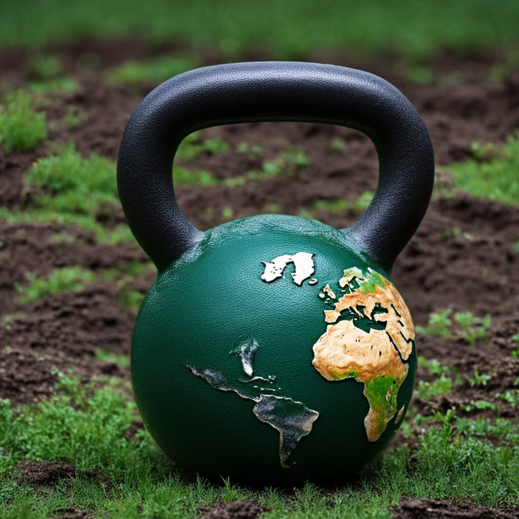 Globe-Shaped Kettlebell in Earthly Splendor