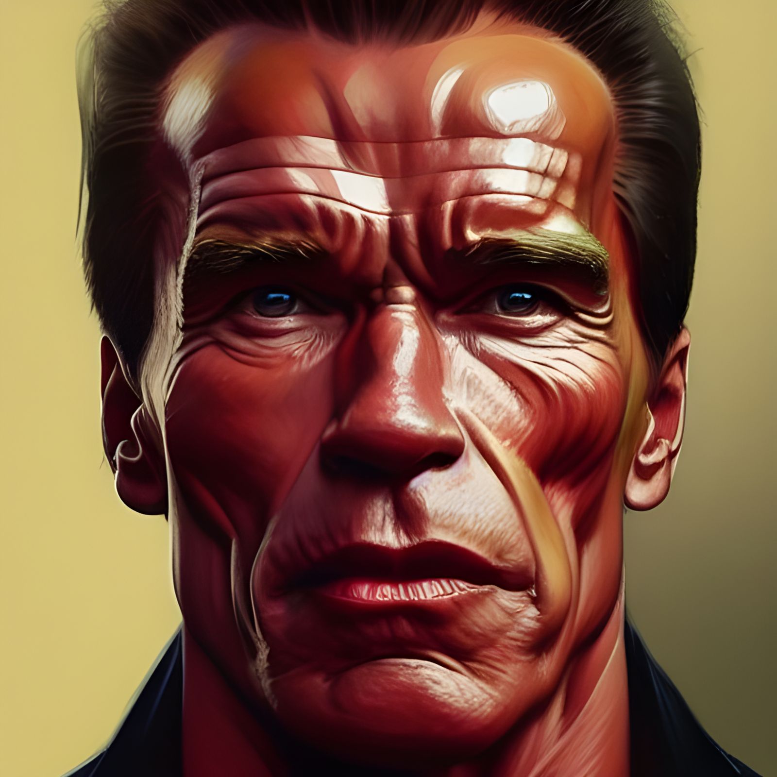 Arnold Schwarzenegger as a Chiseled Hero by Hyperdetailed Co...