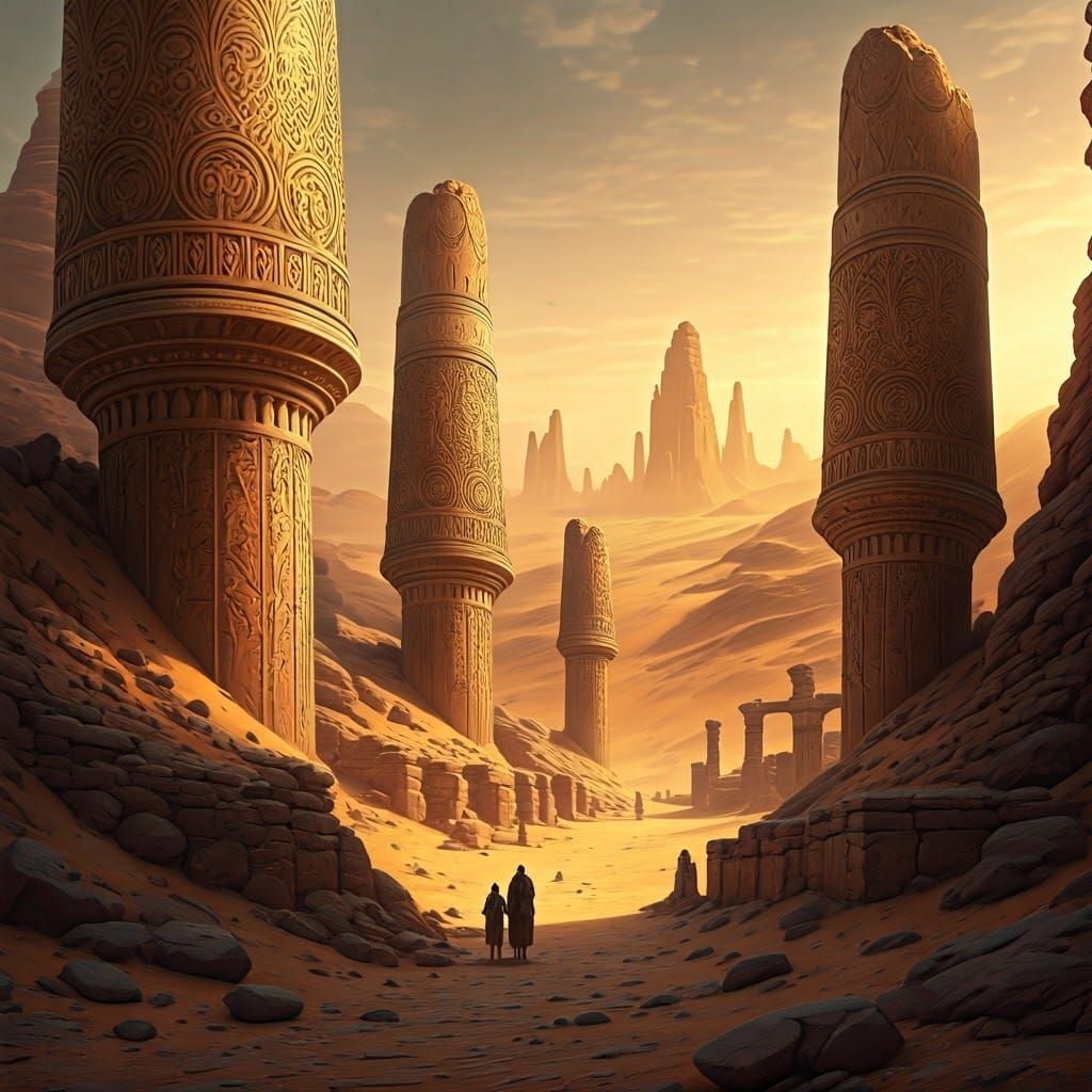 Ancient Desert Ruins of Ghedi in Africa