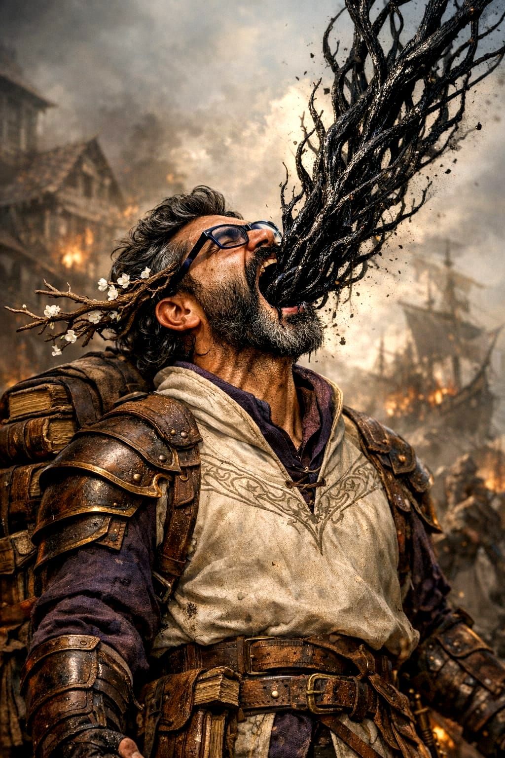 Latino Adventurer Emerges from Nature with Tentacles