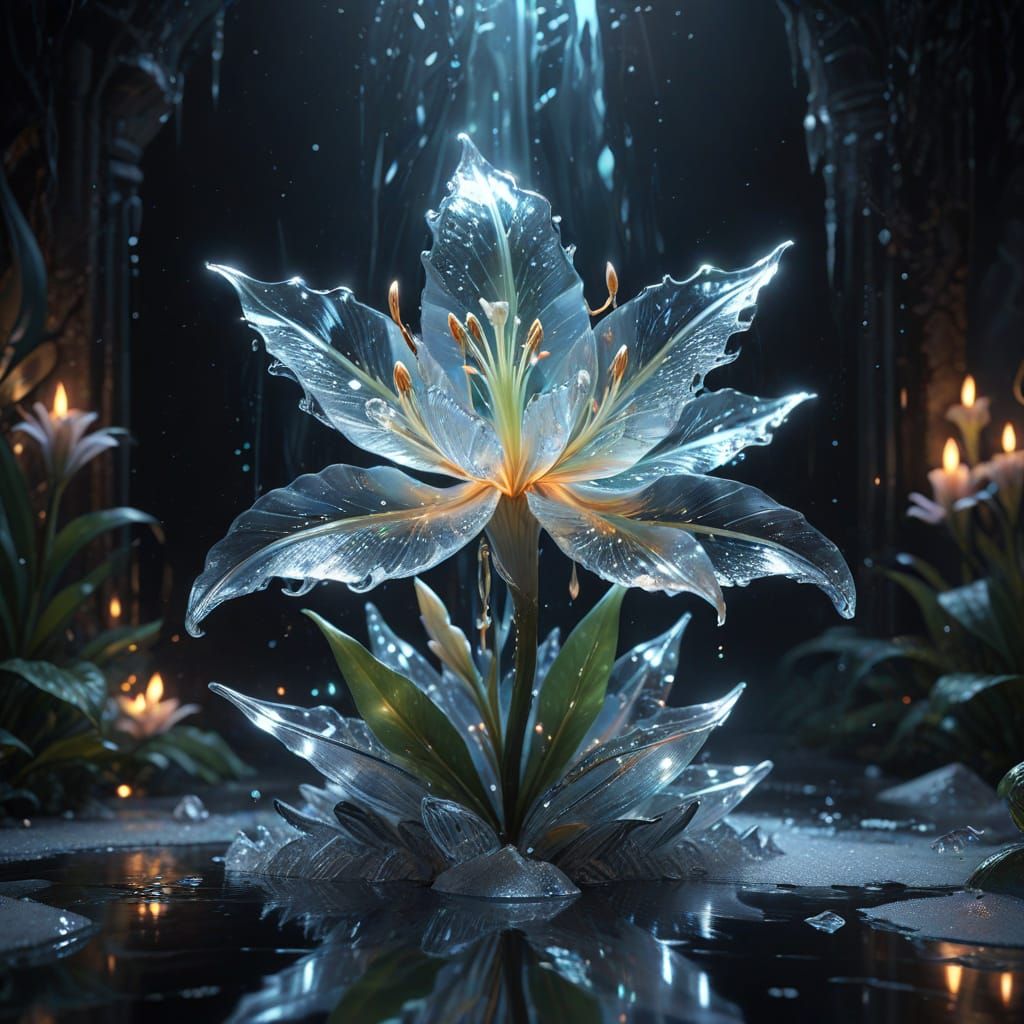 Resplendent Ice Lily in Shimmering Light