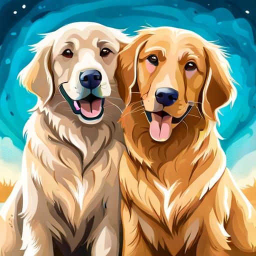 Golden Retrievers Share Heartwarming Hug in Joyful Moment