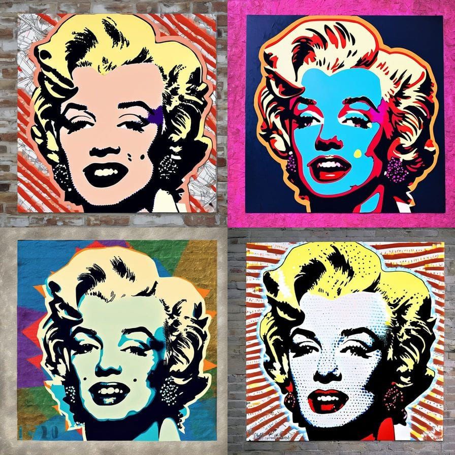 Modern Pop Art Marilyn Monroe Defying Gravity in Whirlwind o...