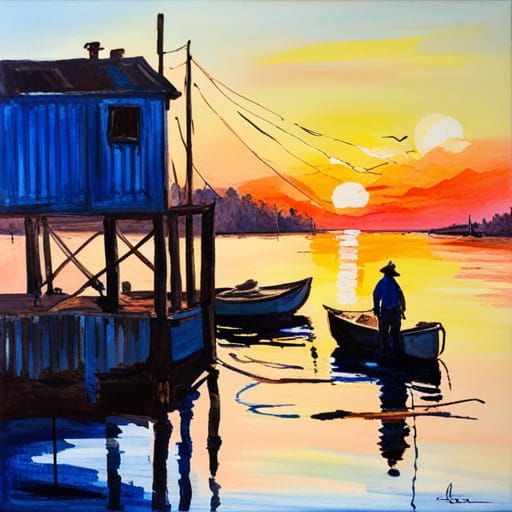 Sailor's Serenity at Golden Hour