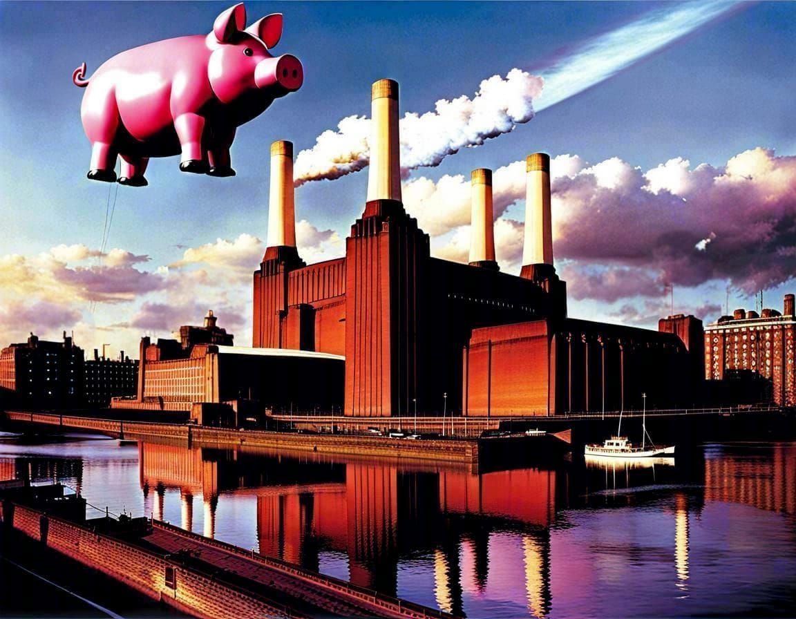 Pink Floyd's Iconic Inflatable Pig Aerial View