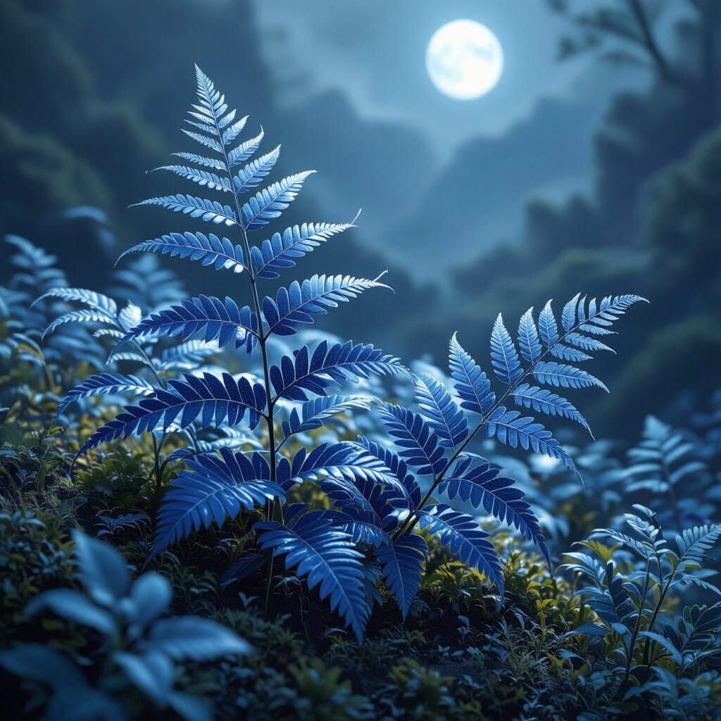 Ethereal Moonshade Fern in Detailed Matte Painting