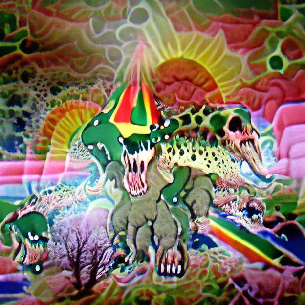 Birth of a Cosmic Dragon in Psychedelic Style