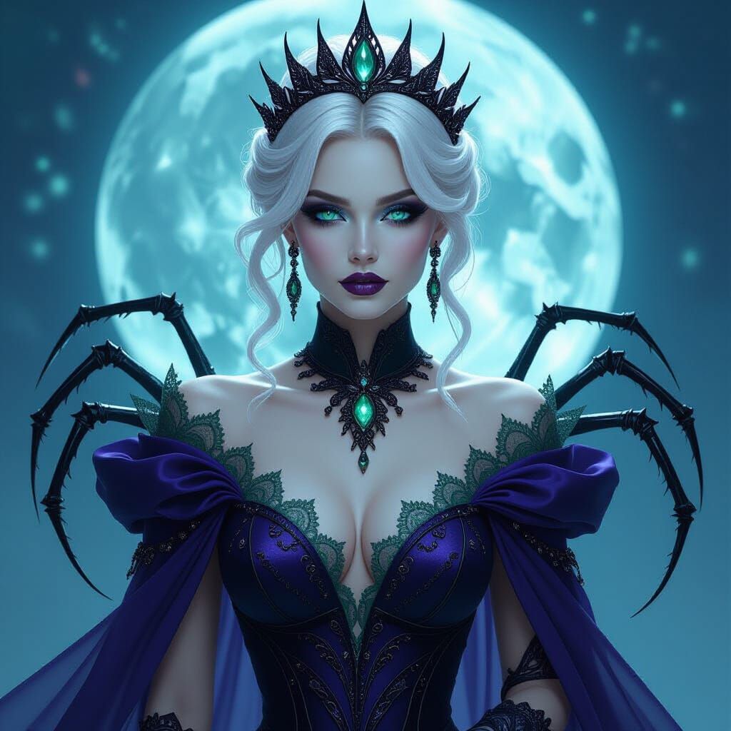 Spider Queen in Dark Fantasy Gothic Style
