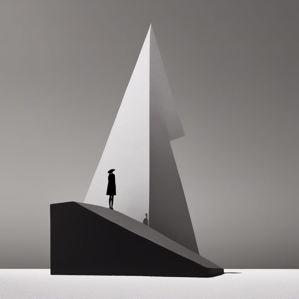 Pyramus in Monochrome Minimalist Art