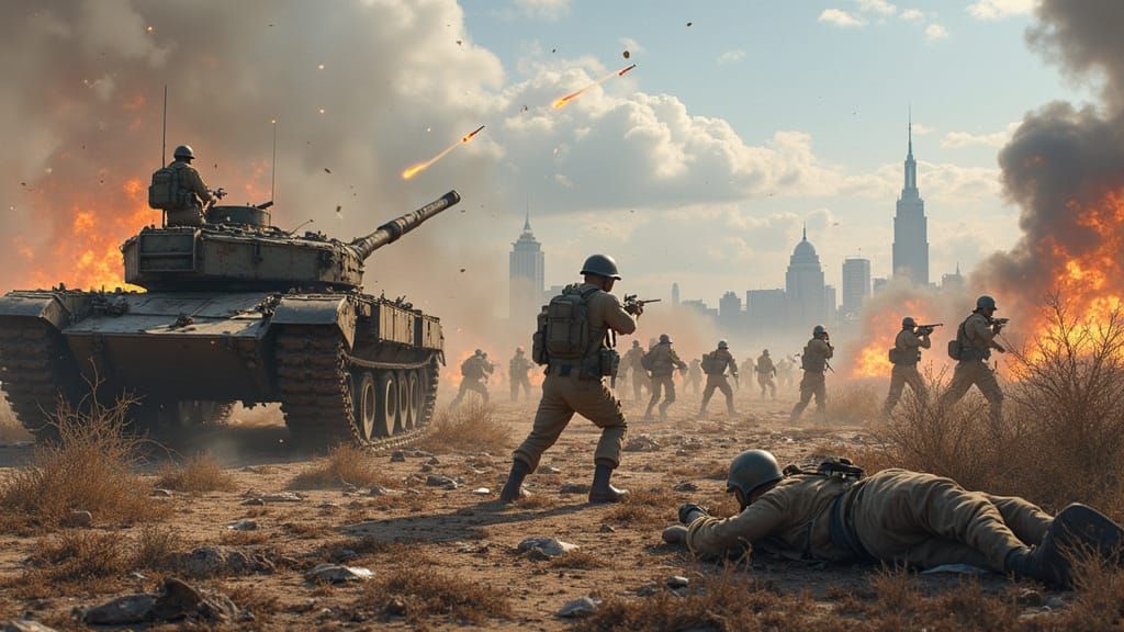 War-Torn Battlefield in Unreal Engine 5 Style