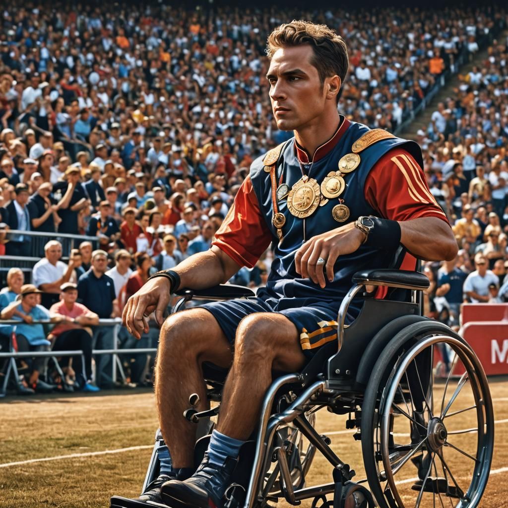 Majestic Wheelchair Athlete in Stadium Glory