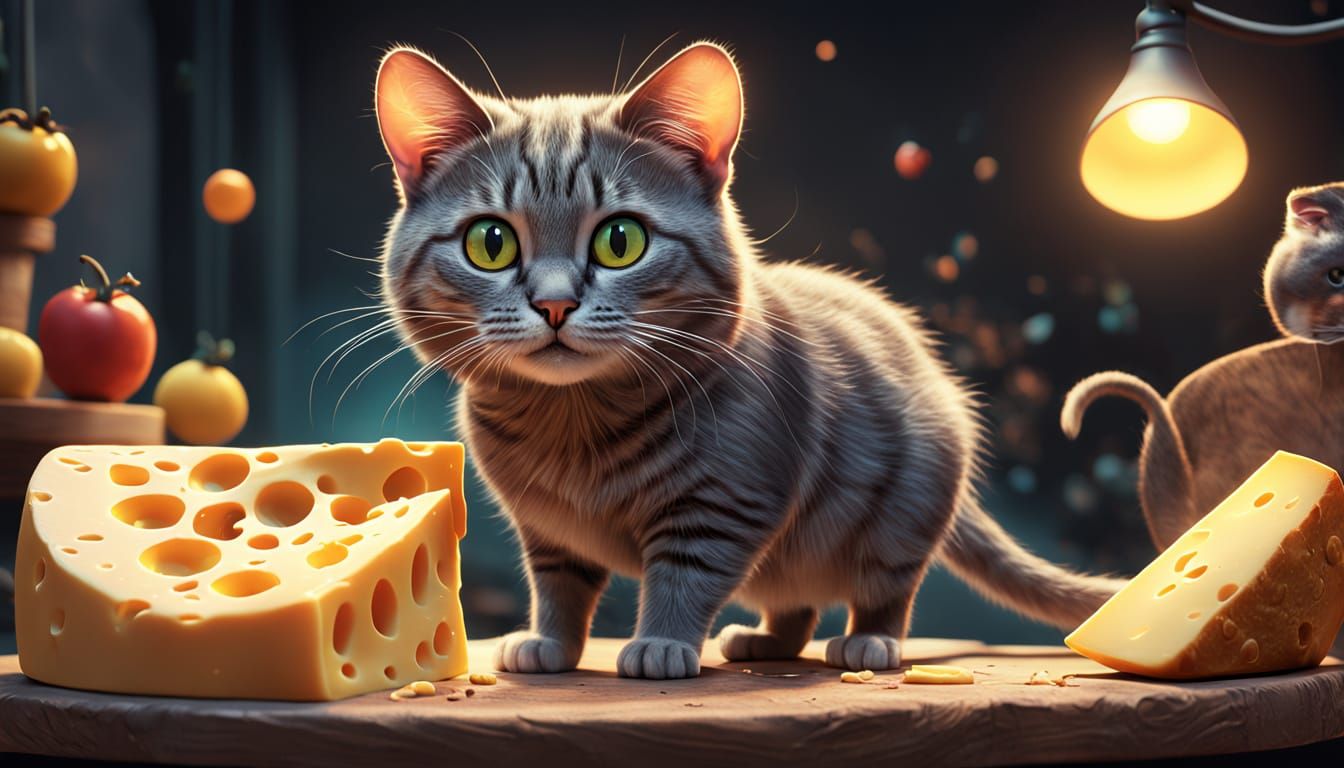 Whimsical Chalkboard Scene in Pixar Style