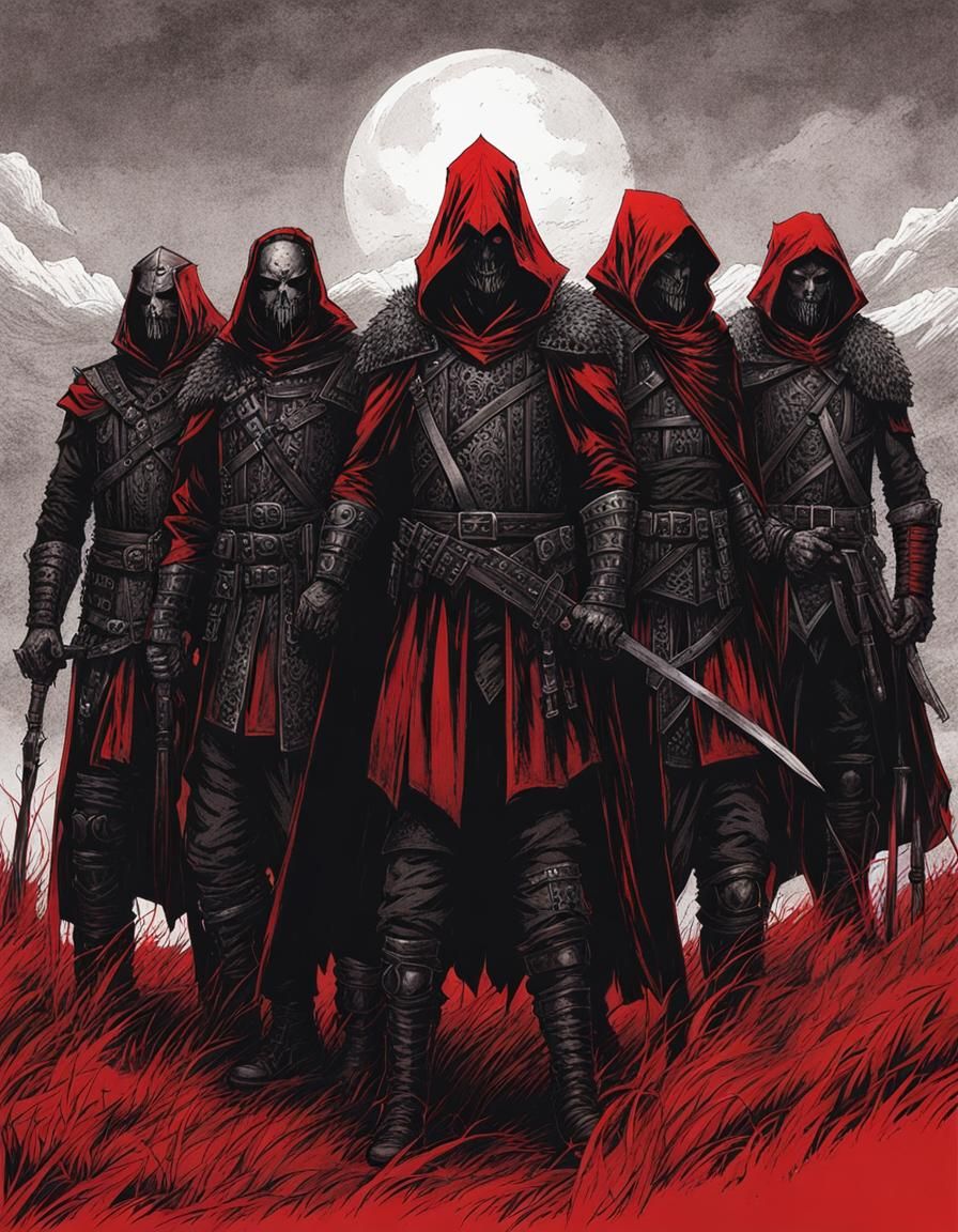 Dark Warriors Unite in Crimson Vigilance